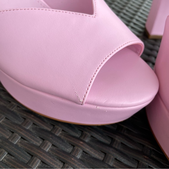 Marc Fisher Pink Dercy Peep Toe Platform Heels Size 10 - Picture 5 of 16